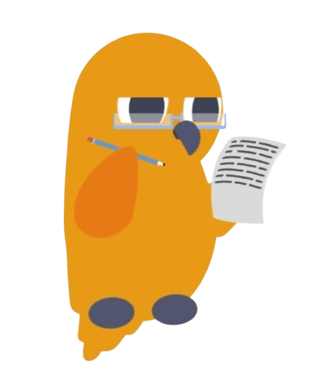 Parrotingo Studying Mascot